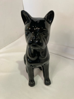 Black Ceramic Dog Figurine