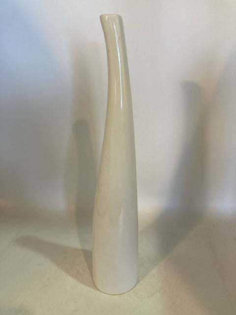 White Ceramic Curved Vase