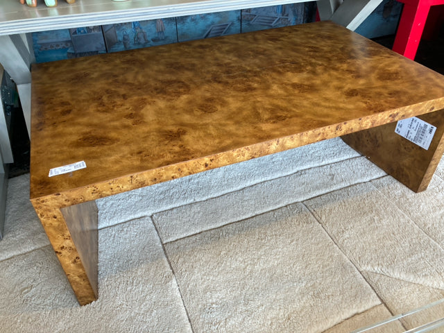 Net Retailers Modern Burled Wood Coffee As Is Brown Table DP5PBJC2