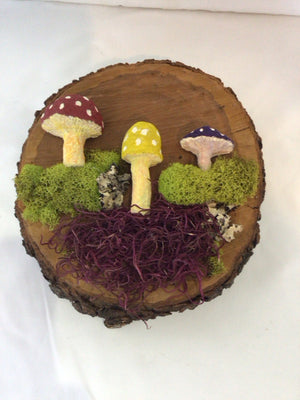 Retro Wood Mushrooms Wall Decoration Art