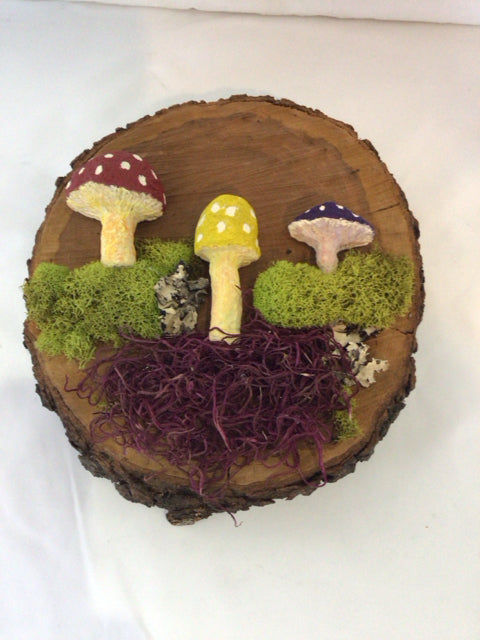 Retro Wood Mushrooms Wall Decoration Art
