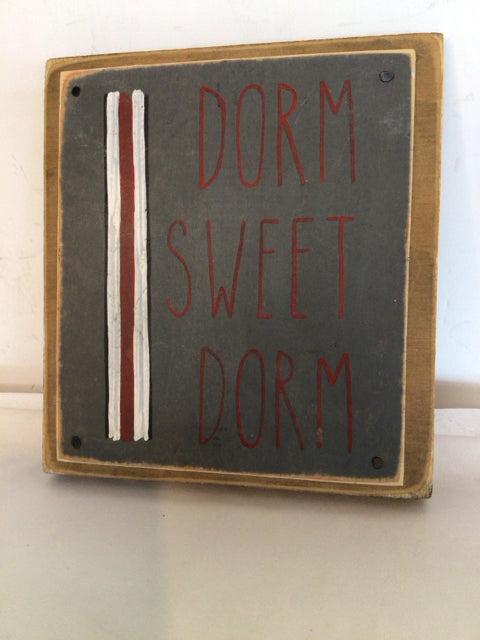 Wood Gray/Red Wall Decoration Art