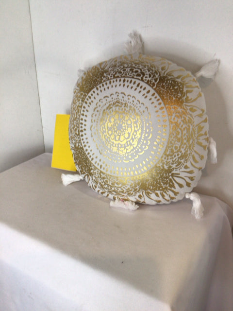 Lilly Pulitzer White/Gold Mandala Pillow