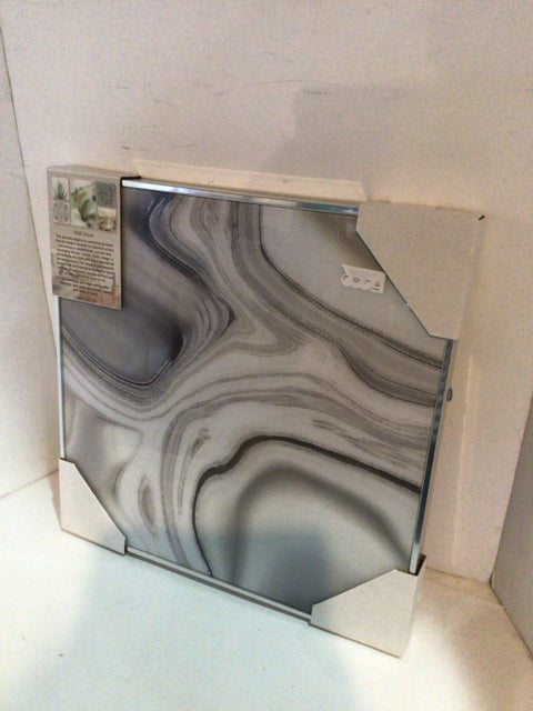 Gray/White Abstract Framed Art