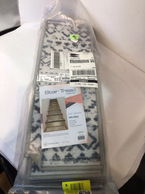 Stair Nylon Set of 13 Gray/White Rug