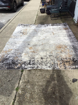 Modern Synthetic Black/Yellow Rug