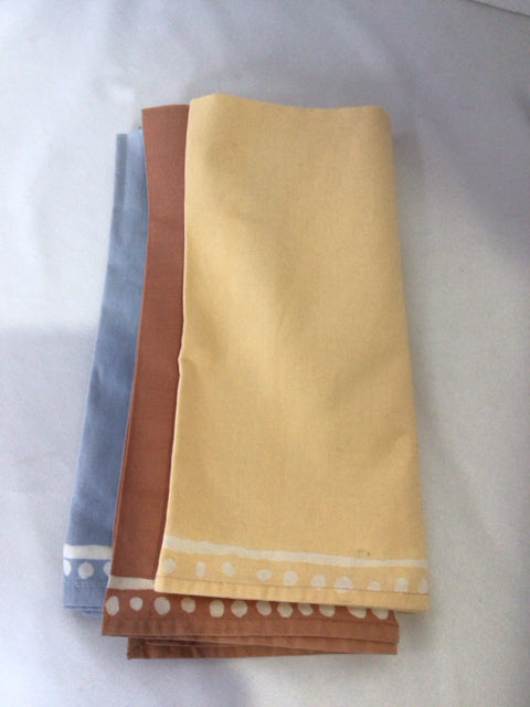 Set of 3 Multi-Color Cotton Napkins