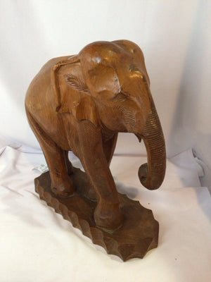 Brown Wood Elephant Statue