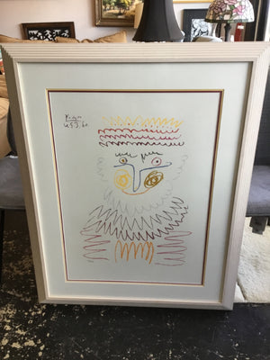 Signed White/Multi King Framed Art