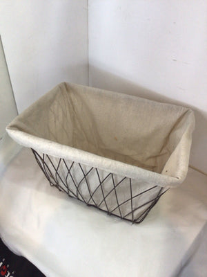 Lined Gray/Tan Metal AS IS Basket