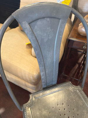 Crate & Barrel Industrial Steel Pair Gray Chair