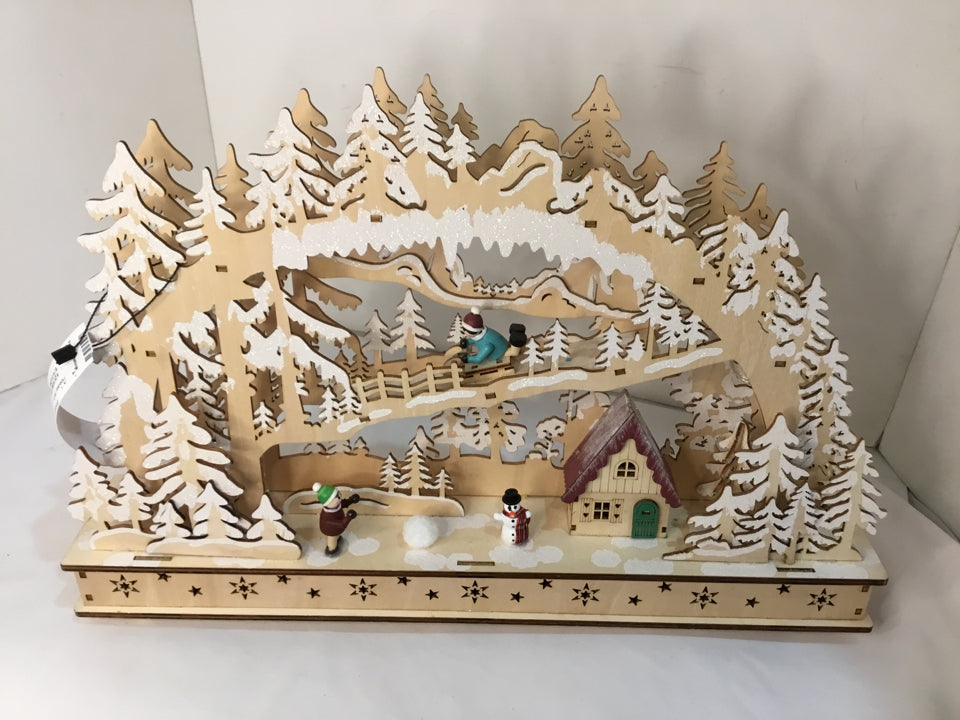 World Market Cut out Natural Wood Holiday Item