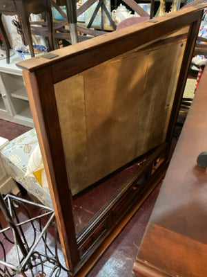 Wood w/Mirror 6 Drawer Brown Dresser/Chest