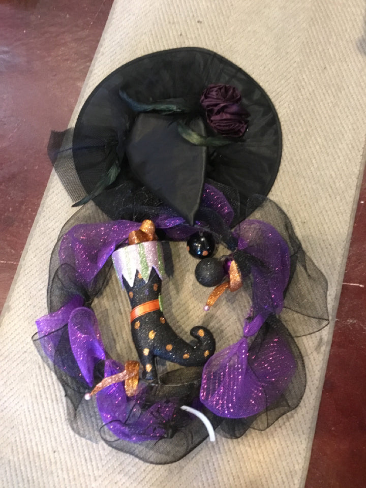 Wreath Black/Purple Halloween Holiday Item