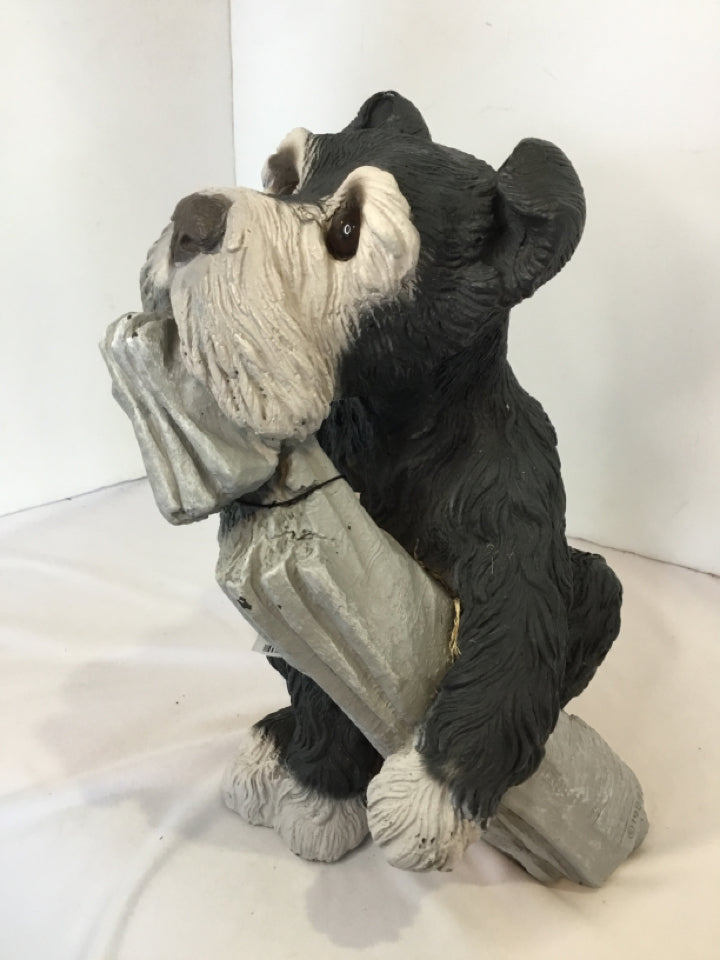Black/Gray Resin Dog Statue