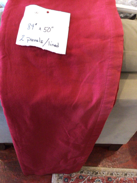 Red Polyester Lined Draperies/Curtains