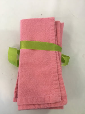 Set of 4 Pink Cotton Napkins