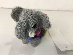 Peru Gray/Multi Knit Elephant Figurine