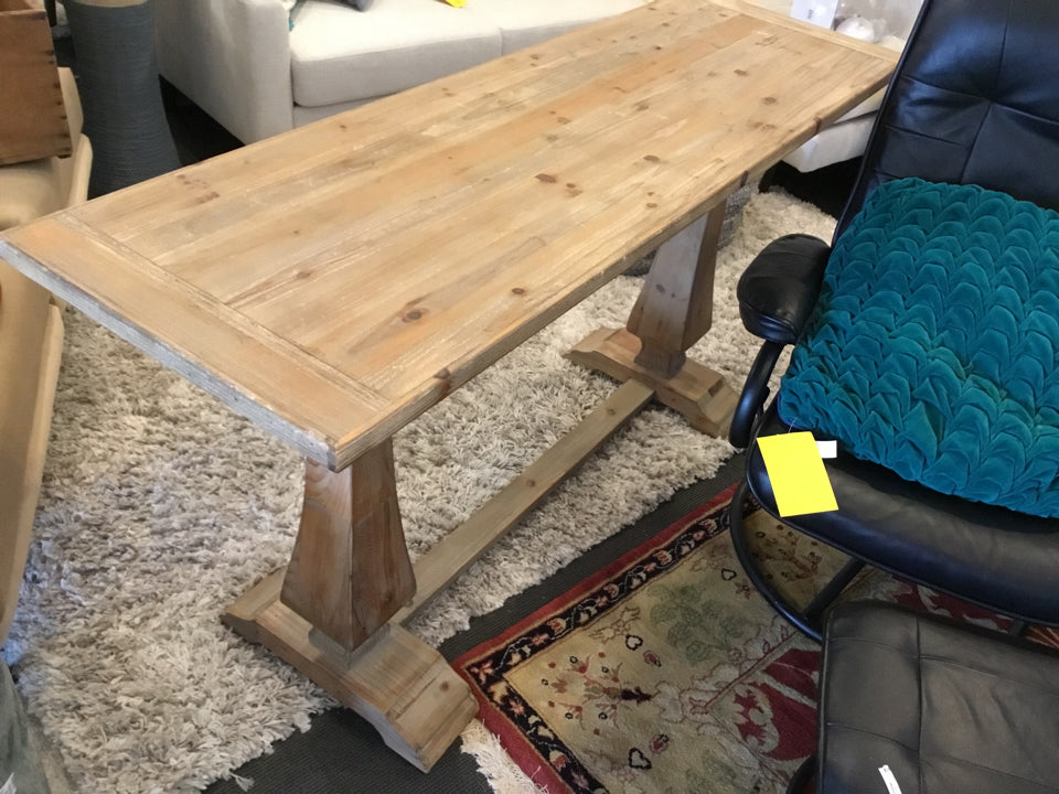 Rustic Pine Harvest Console Light Wood Table