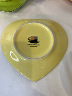 Set of 4 Multi Ceramic W/Plate Mug Set