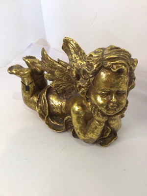 Gold Resin Cherubs Holiday Item