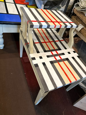 Custom designed Wood Painted End/Side Tan/Black Table