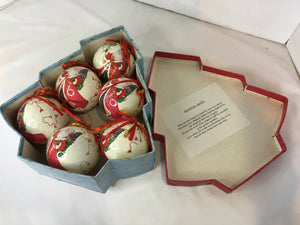 Christmas Red/white Ornaments Set of 6 Holiday Item