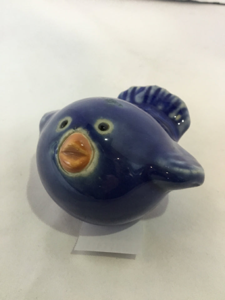Blue Ceramic Bird Figurine