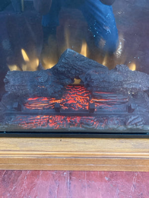 Light Wood Electric Fireplace