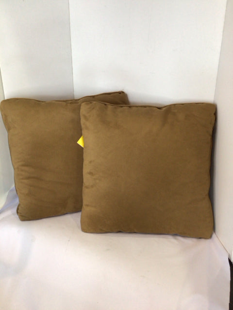 Tan Microsuede Pair Pillow Set