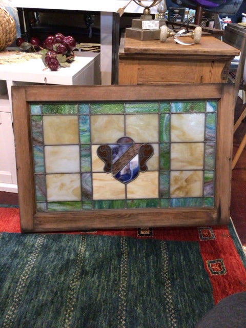 Vintage Yellow/Green Stained Glass Flower Stained Glass
