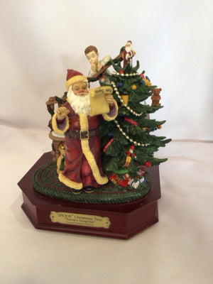 Spode Music Box Green/Red Resin Santa Christmas Tree Holiday Item