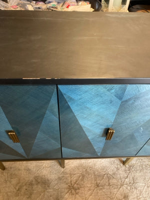 Wayfair Buffet Blue/Black Wood AS IS Cabinet 3E9F3UXM