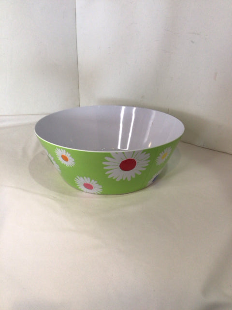Green/Mix Plastic Flowers Bowl