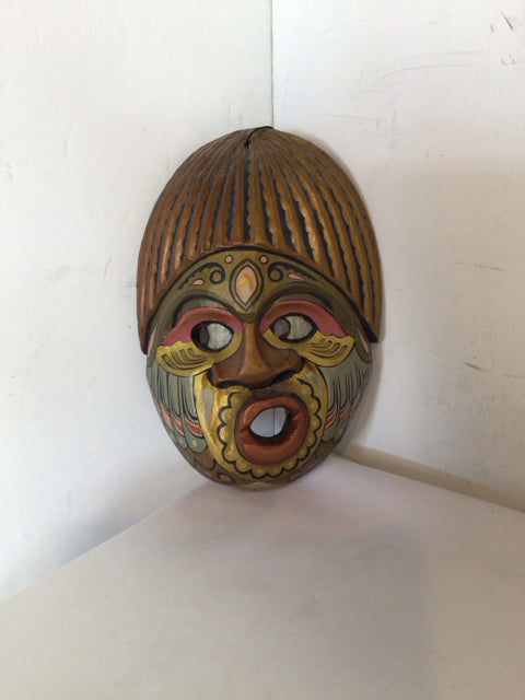 Wood Carved Mason's Multi-Color Wall Decoration Art