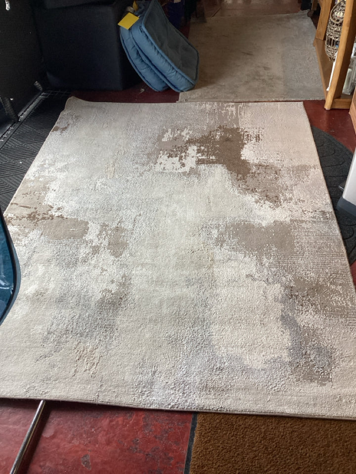 Polyester Silver/Cream Rug
