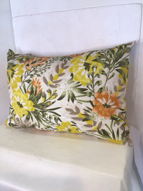At home Outdoor/Outside Yellow/Orange Floral Pillow