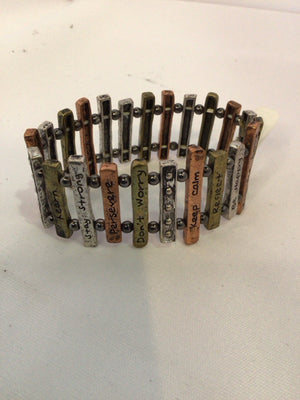 Mixed Metal Words Bracelet