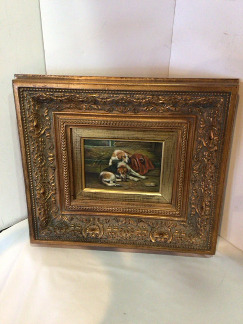 Oil painting Dogs Framed Art