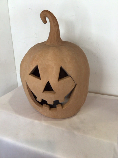 Pottery Barn Orange Terracotta Jack o'Lantern Sculpture