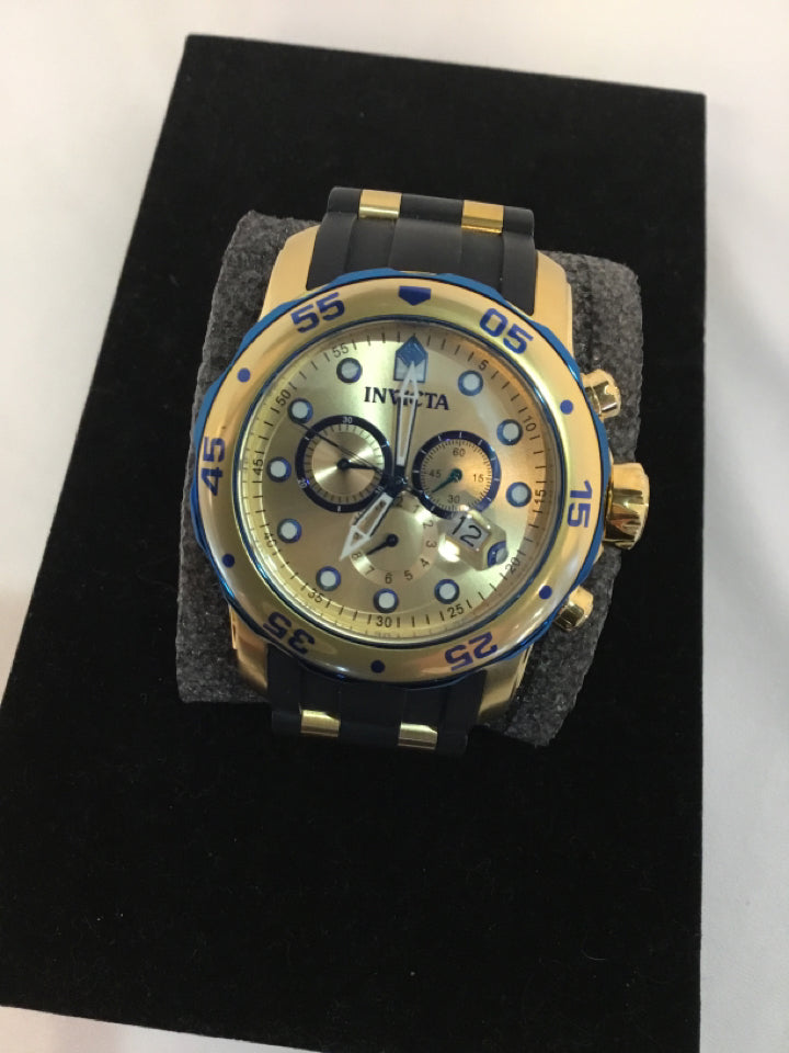 Invicta Men's Gold & Black Stainless Steel Watch