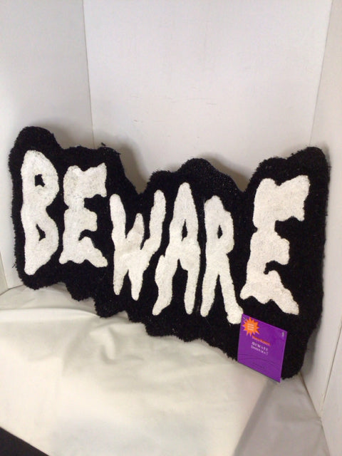 Halloween Grass Words Outdoor/Outside Black/White Rug