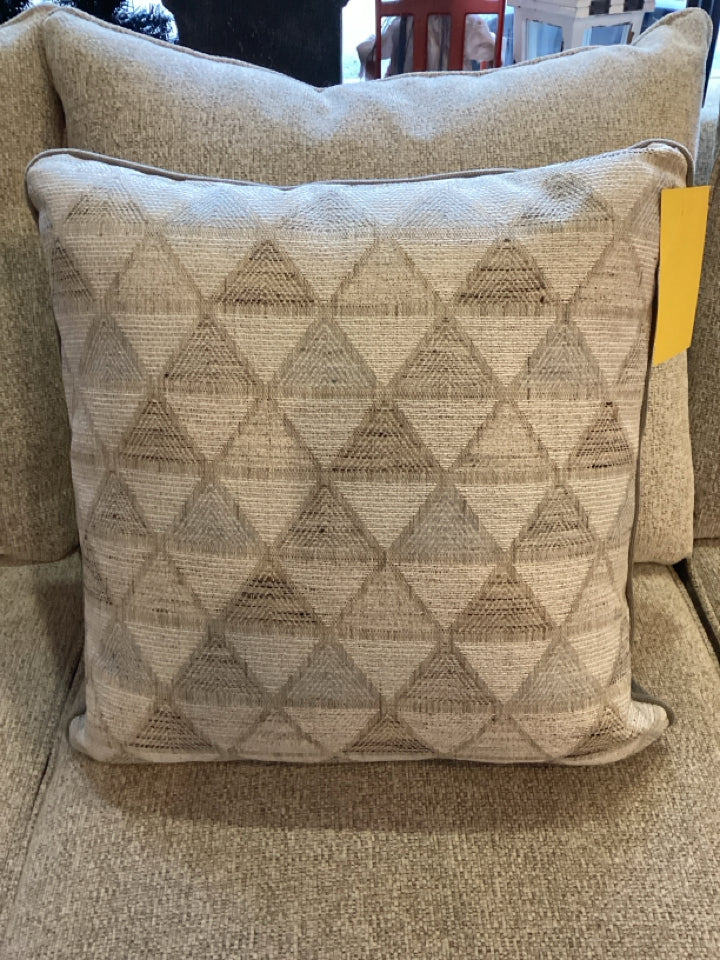 Beige/Grey Polyester Triangle Pillow