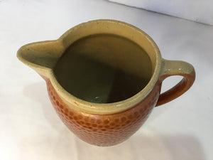 Watt Pottery 1930's Orange Pottery Hammered Pitcher