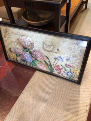 Signed Yellow/Pink Flowers Framed Art