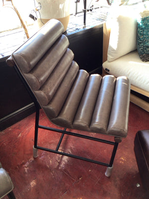 Denver Modern Vail Leather Seat Gray Chair