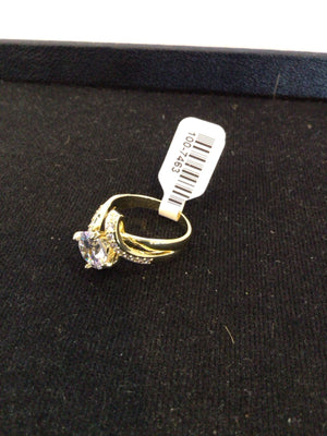 Gold Round Cubic Zirconia Ring