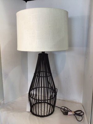 Bohemian Black/White Rattan Lamp