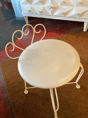 Vanity Vinyl White Chair