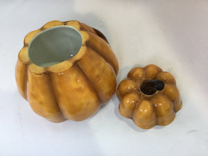 Canister Orange Ceramic Pumpkin Holiday Item